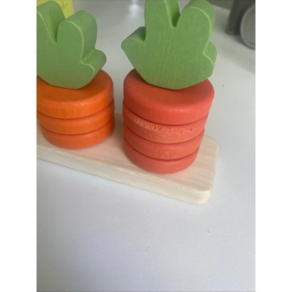 Carrot Count Stacker Wooden Ring Set - STEM Learning Math Number Learning